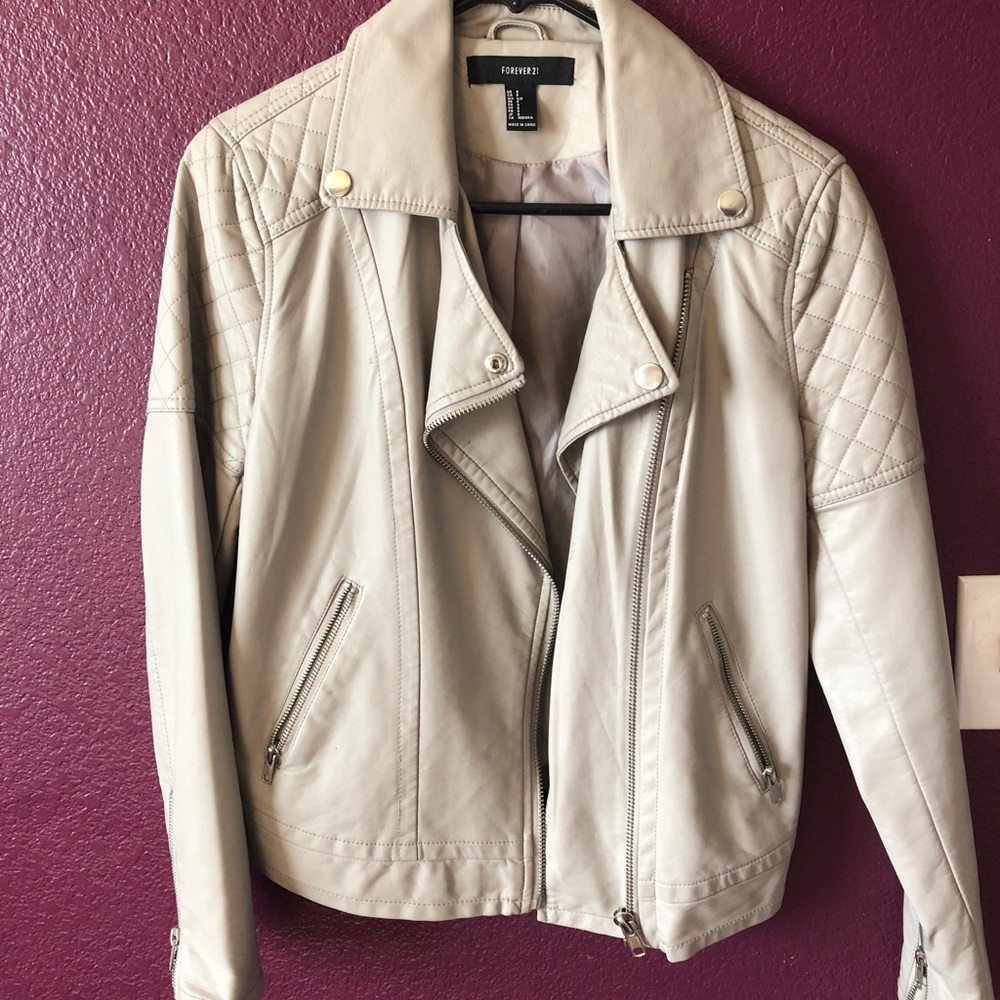 Gray forever21 leather jacket